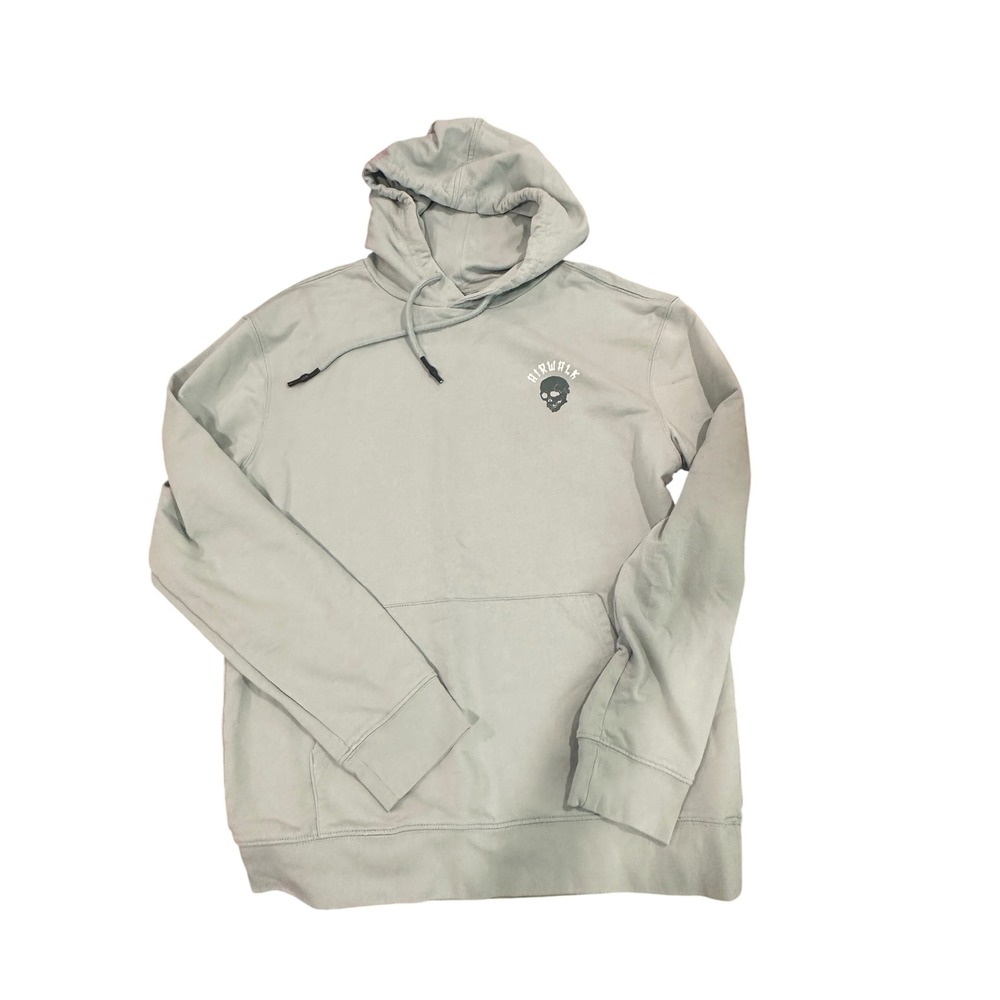 Airwalk Mens Samurai Team Skull Snake Graphic Hoodie Sage Green Small